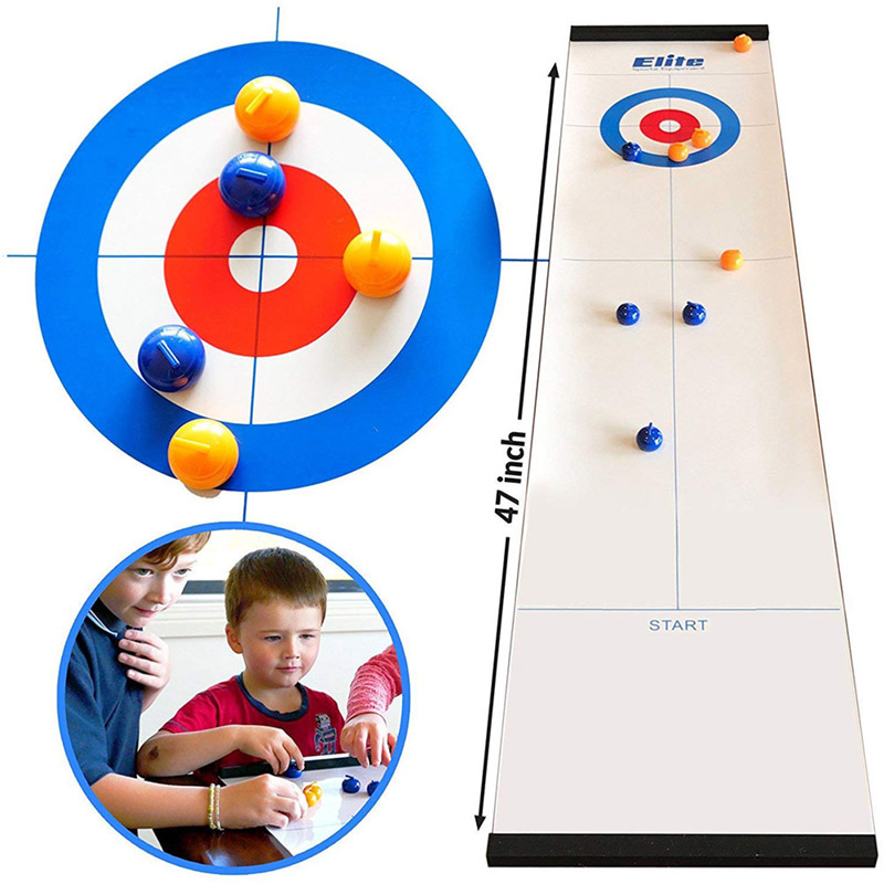 The traditional game of table-top Curling.