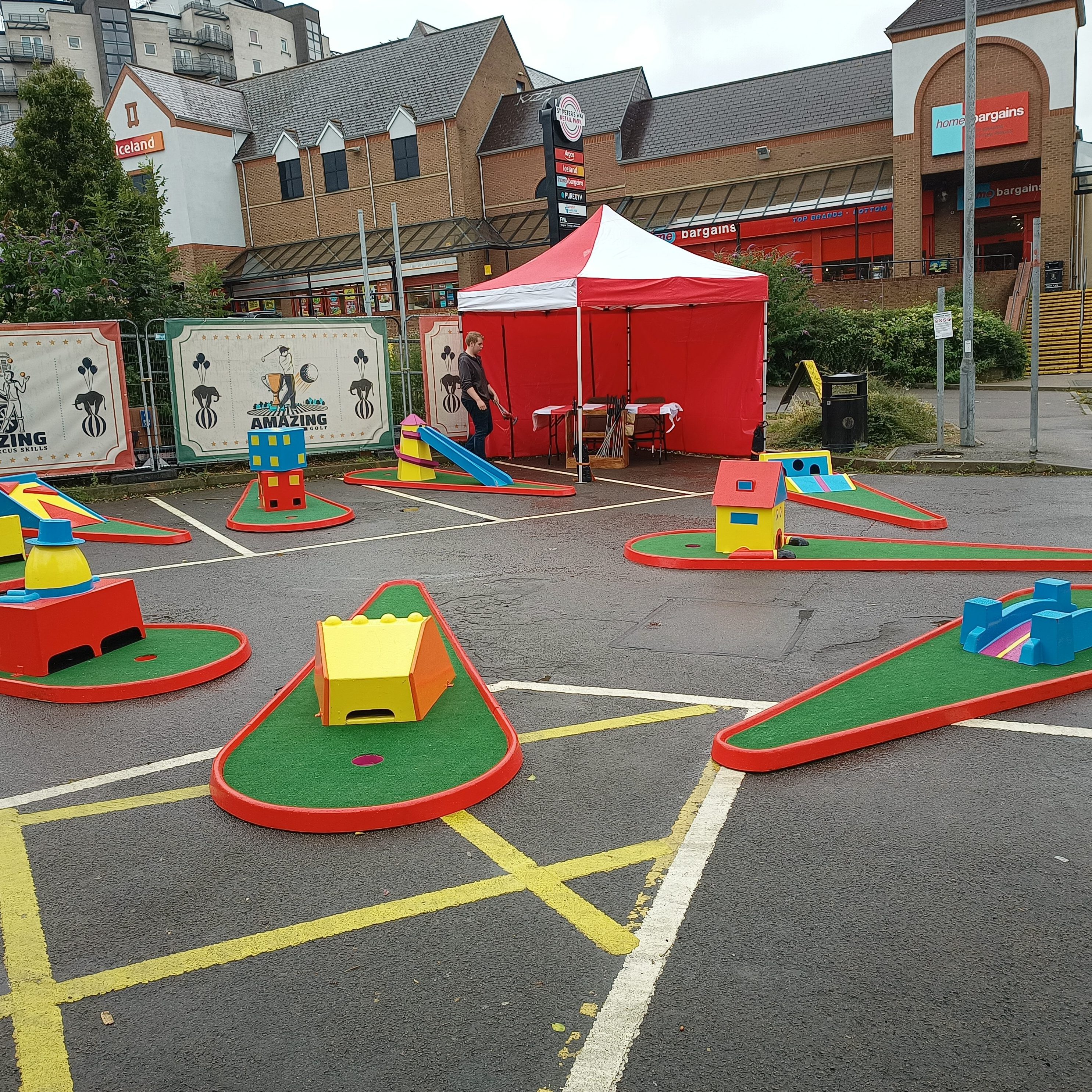 event village fete school corporate wedding hire Crazy golf fun games