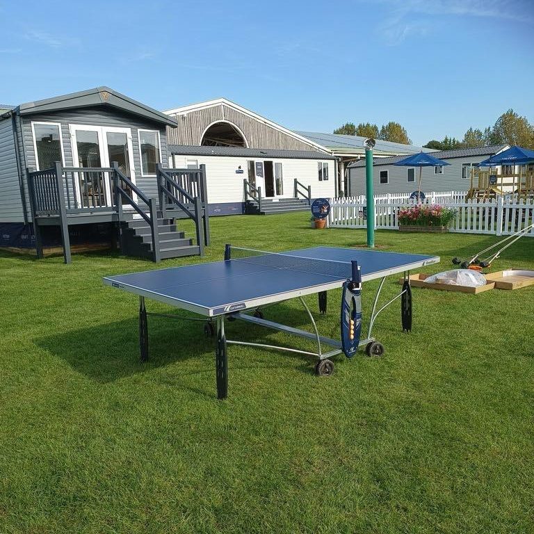 Our Table Tennis Table set up at a holiday park as part of a public summer event.