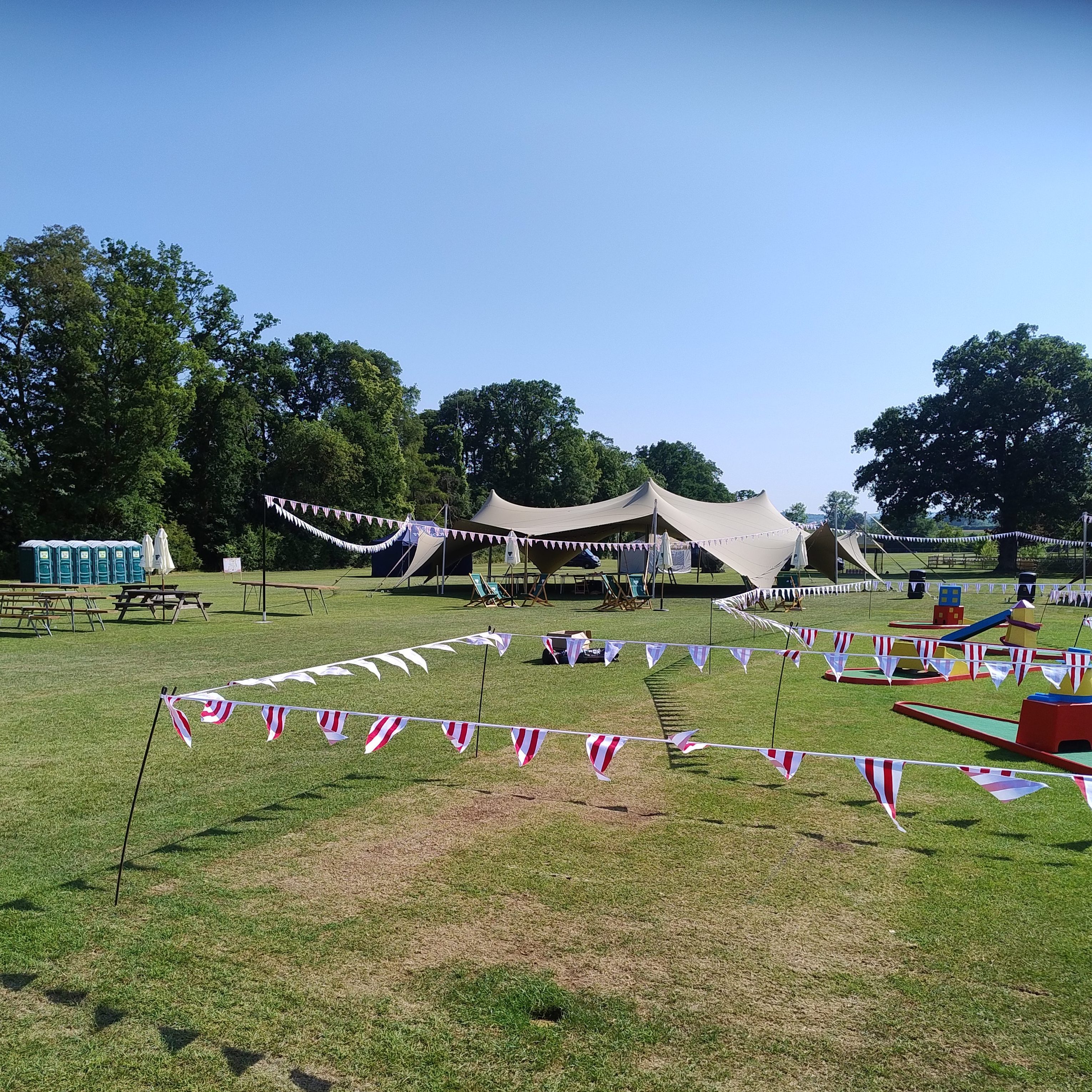 Beautifully set out Crazy Golf at a College Centenary Event.