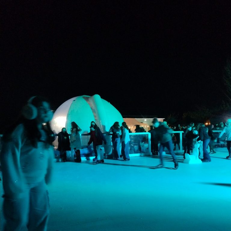 Ice Skating Fun with Lights