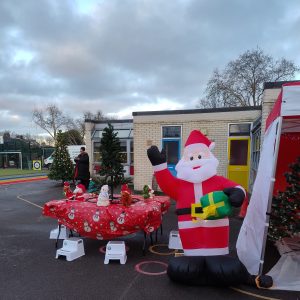 Our Christmas Tree Table with Train and Interactive Toys