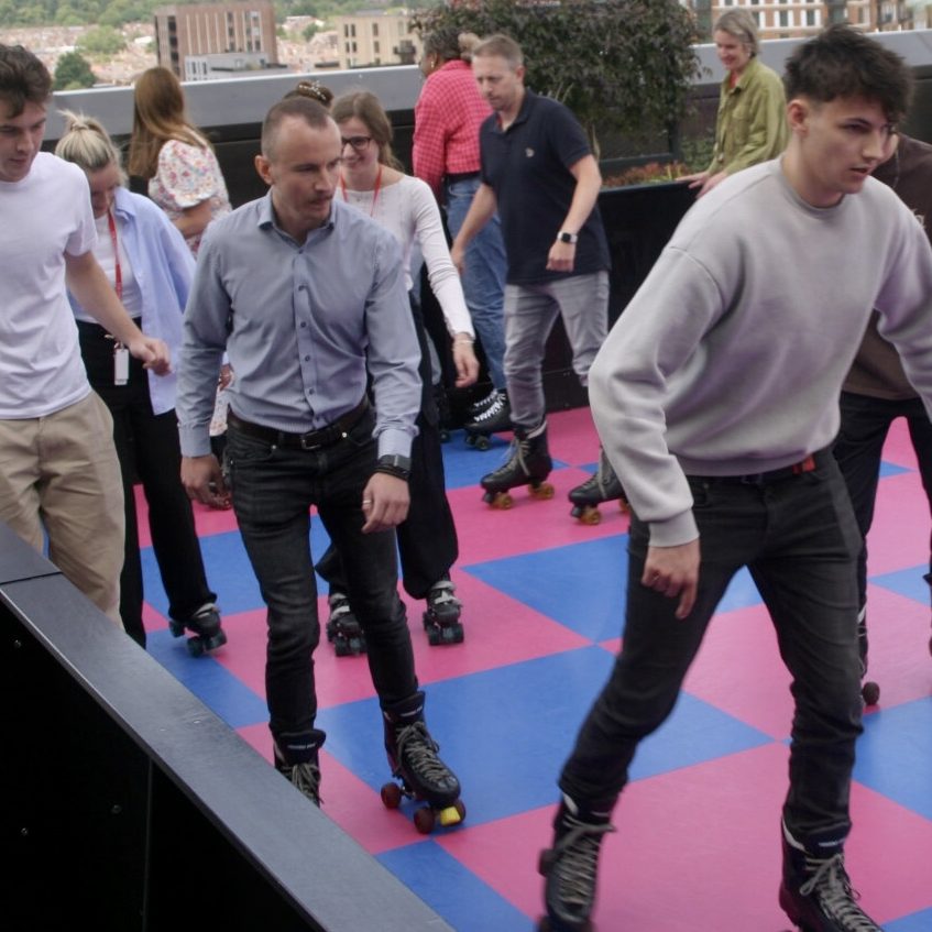 CORPORATE EVENT WITH ROLLER RINK