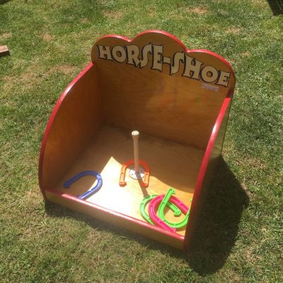 Our Horseshoe Toss game on its own, set up ready for a Village Fete.